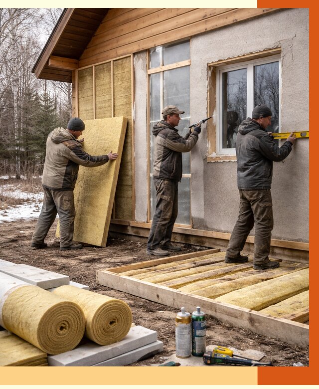 Утепление дачного дома в Кузнецке от 4951 руб/м2 — недорого | ТепломастерКнц