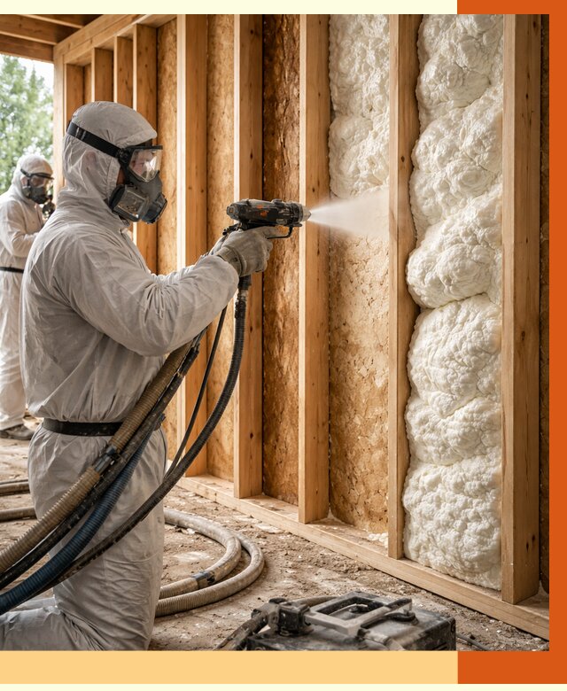 Утепление каркасного дома ППУ в Кузнецке от 2919 руб./м2 — работа под ключ | ТепломастерКнц