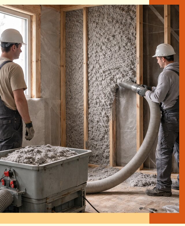 Утепление каркасного дома эковатой в Кузнецке от 1876 руб. | ТепломастерКнц