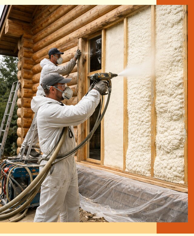 Утепление деревянного дома ППУ в Кузнецке от 4378 руб/м2 | ТепломастерКнц — под ключ