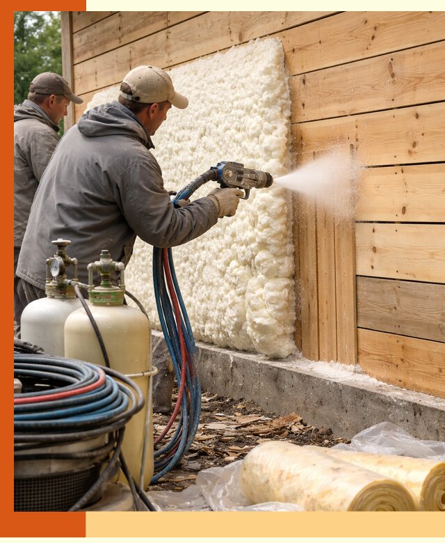 Утепление деревянного дома пенополиуретаном в Кузнецке