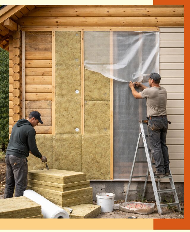 Утепление дома из бруса в Кузнецке от 3909 руб./м2 — работы под ключ | ТепломастерКнц