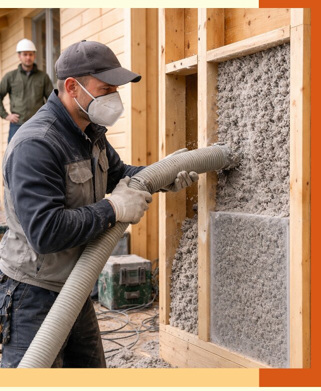 Утепление дома из бруса эковатой в Кузнецке от 1928 руб/м2 | ТепломастерКнц