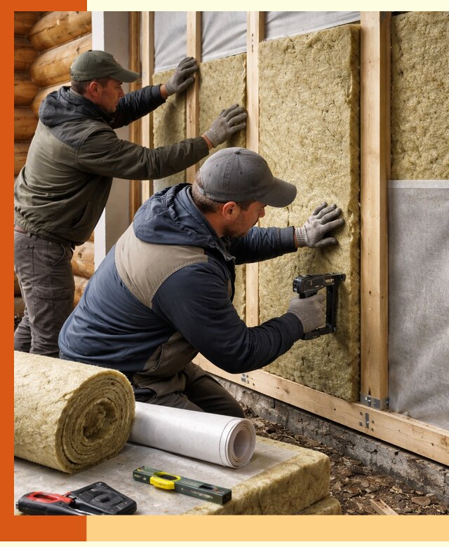 Утепление бревенчатого дома под ключ в Кузнецке