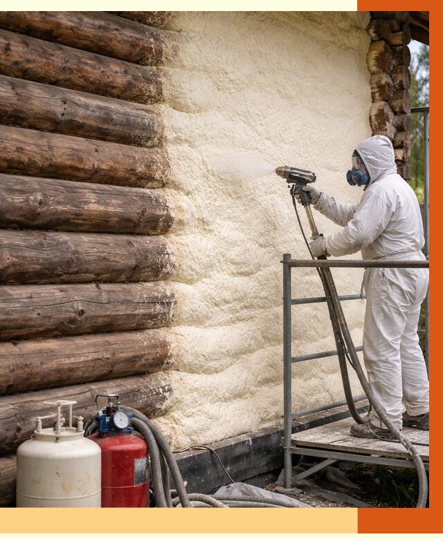 Утепление бревенчатого дома ППУ в Кузнецке под ключ от 6515 руб. | ТепломастерКнц