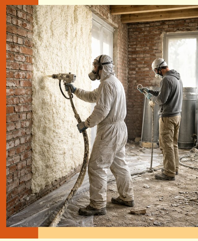 Утепление кирпичного дома пенополиуретаном в Кузнецке