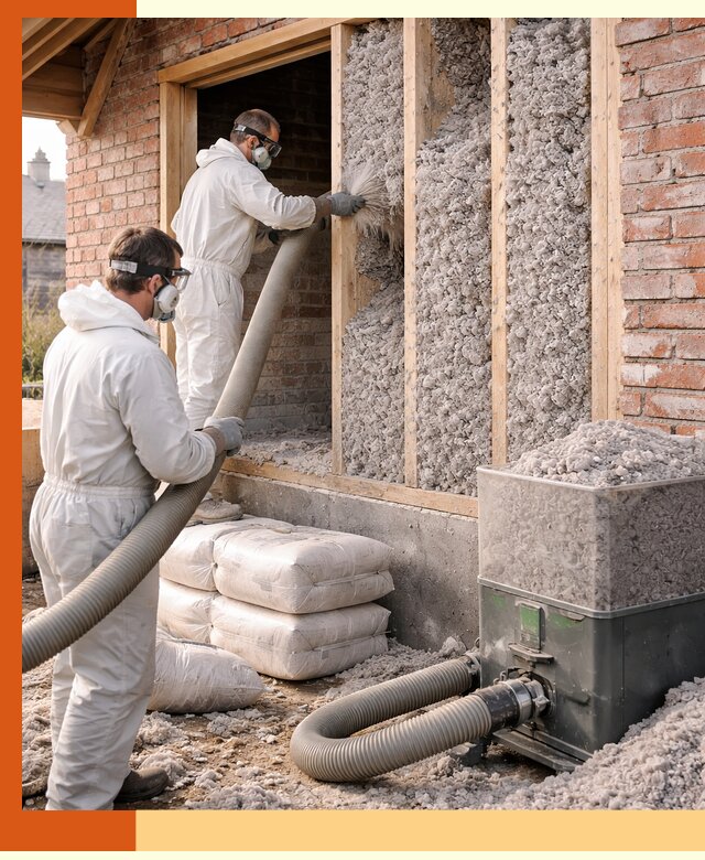 Утепление кирпичного дома эковатой в Кузнецке