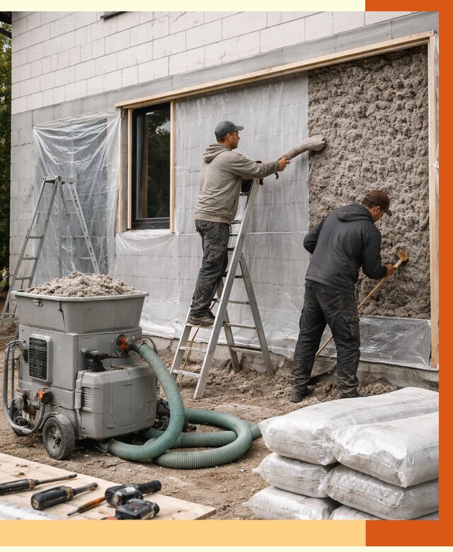 Утепление дома из газобетона эковатой в Кузнецке от 4691 руб./м2 | ТепломастерКнц