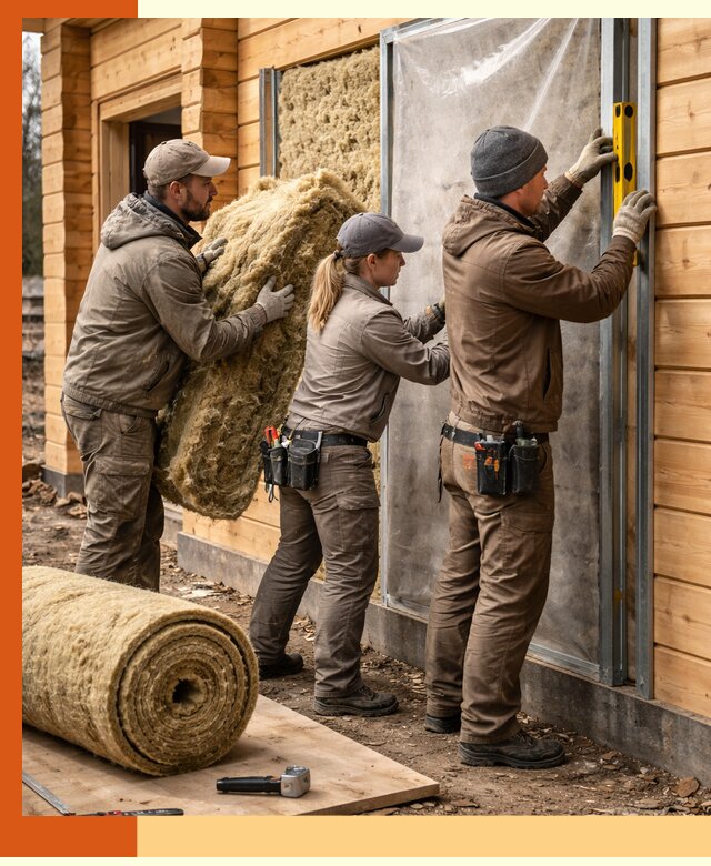 Утепление дома из двойного бруса в Кузнецке качественно и надёжно