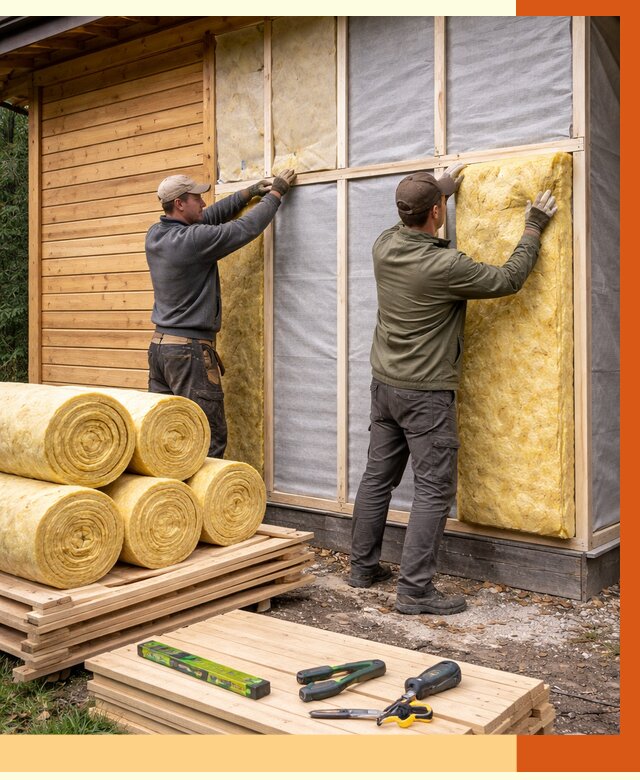 Утепление бани снаружи в Кузнецке от 88604 руб. под ключ | ТепломастерКнц