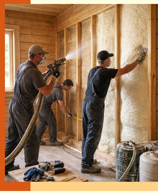 Утепление бани пенополиуретаном (ППУ) в Кузнецке