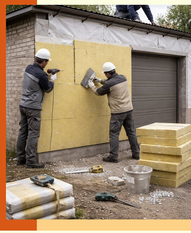 Утепление гаража снаружи в Кузнецке качественно и надёжно