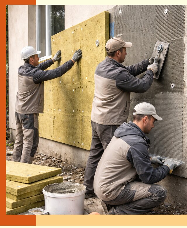 Утепление фасада под штукатурку в Кузнецке — энергоэффективная технология