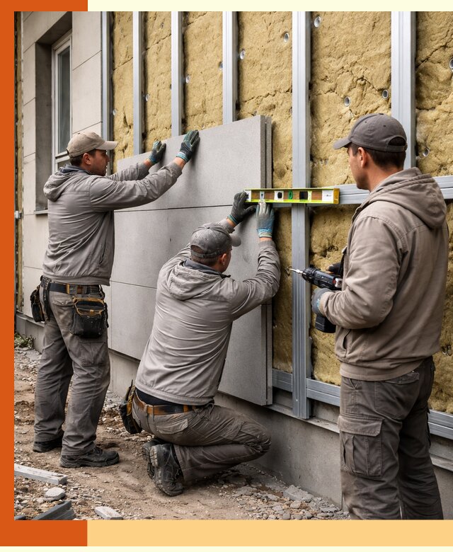 Утепление вентилируемого фасада под ключ в Кузнецке