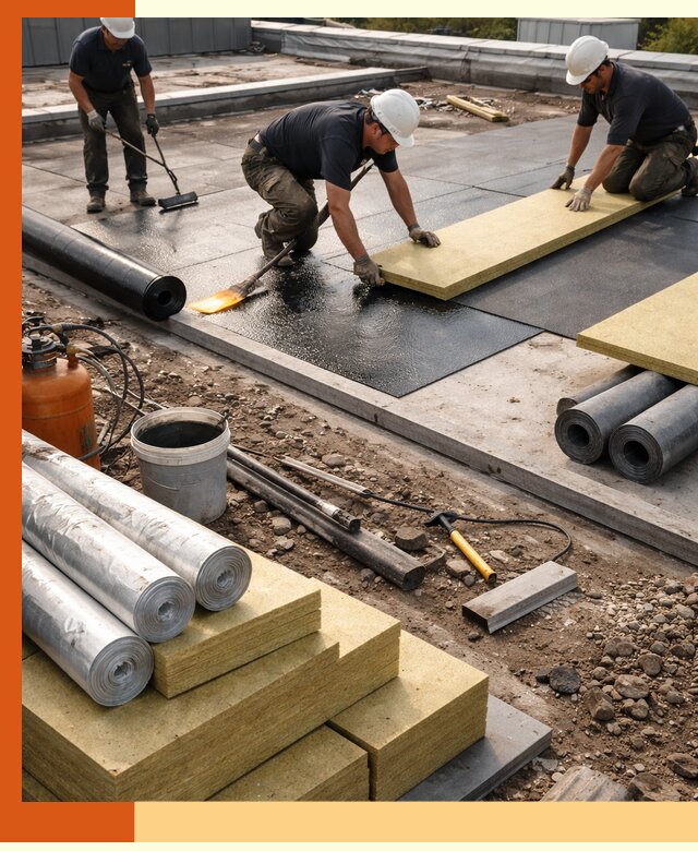 Утепление плоской крыши в Кузнецке — надежная теплоизоляция и герметизация