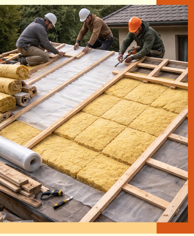 Утепление скатной крыши в Кузнецке от 1303 руб./м2 под ключ | ТепломастерКнц