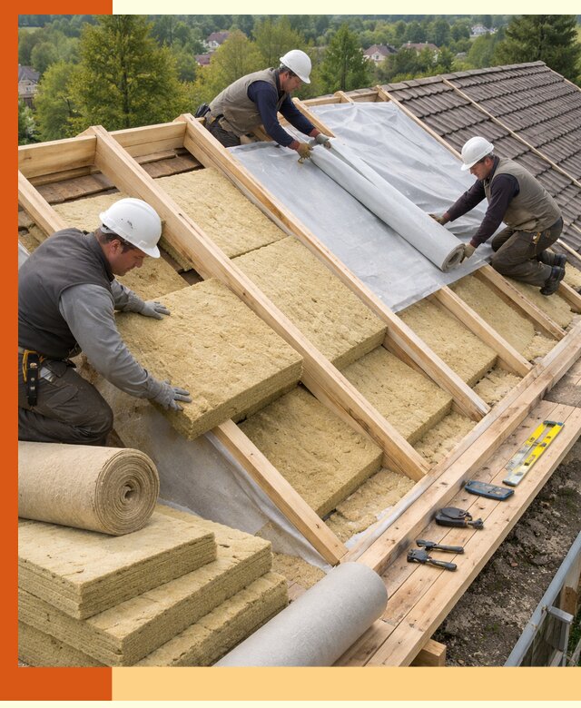 Утепление скатной крыши в Кузнецке качественно и надёжно