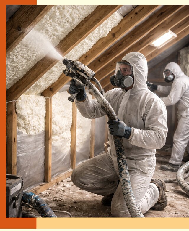 Утепление чердака пенополиуретаном (ППУ) в Кузнецке