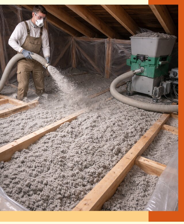 Утепление чердака эковатой в Кузнецке от 1511 руб/м2 — заказать у ТепломастерКнц