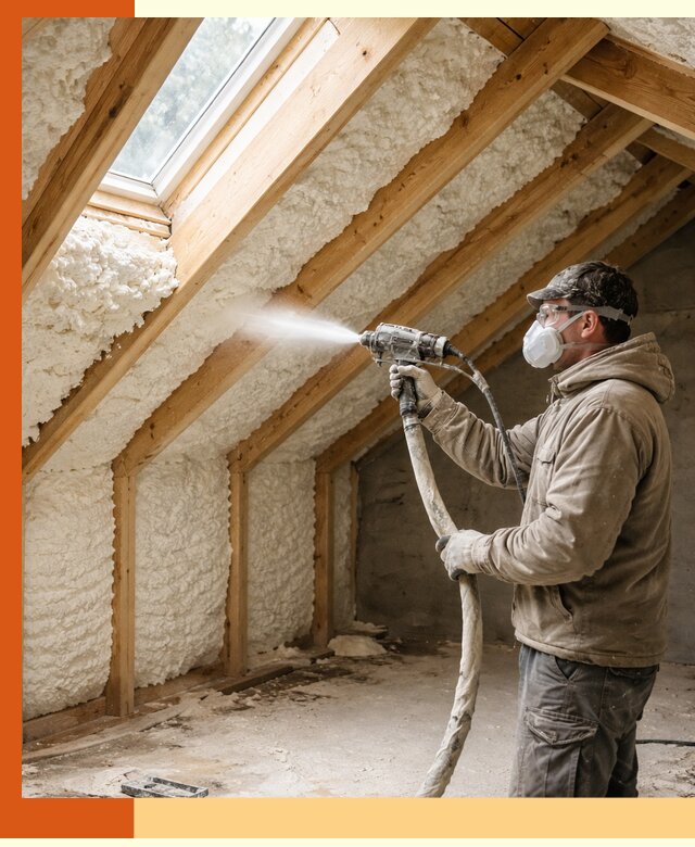 Утепление мансарды ППУ в Кузнецке быстро и надежно