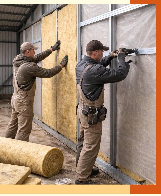 Утепление металлического ангара в Кузнецке от 4951 руб/м2 — услуги под ключ | ТепломастерКнц