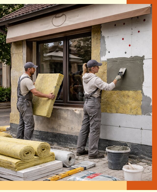 Утепление кафе в Кузнецке от 4378 руб/м2 — комплексно под ключ | ТепломастерКнц