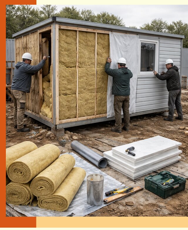 Утепление строительной бытовки под ключ в Кузнецке для любых условий