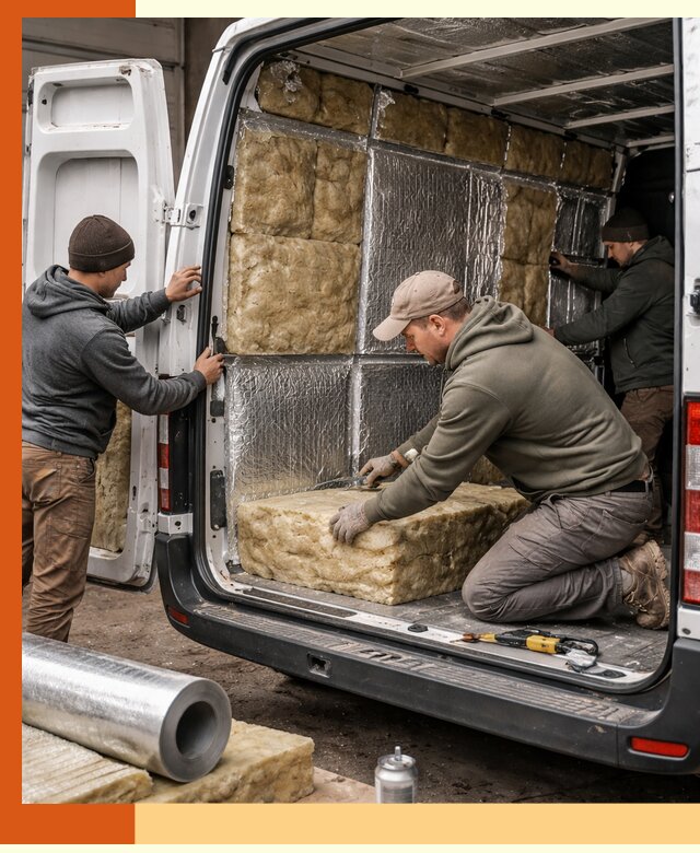 Утепление фургона в Кузнецке: профессиональная теплоизоляция и шумоизоляция