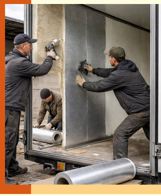 Утепление холодильного кузова в Кузнецке — монтаж и теплоизоляция