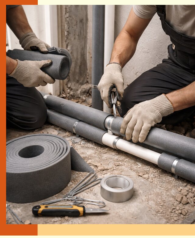 Утепление труб водоснабжения в Кузнецке — монтаж и защита сети