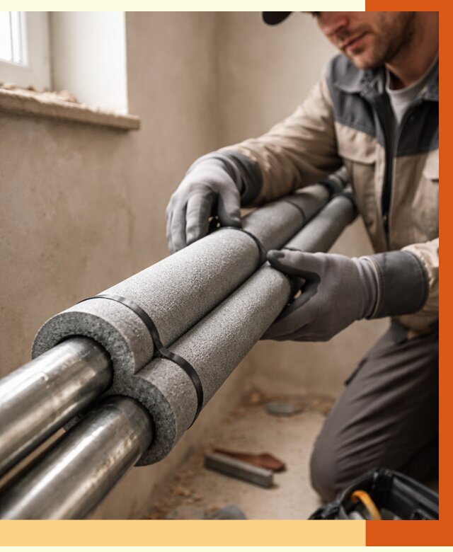 Утепление труб отопления в Кузнецке от 2971 руб. за м² — услуги под ключ | ТепломастерКнц