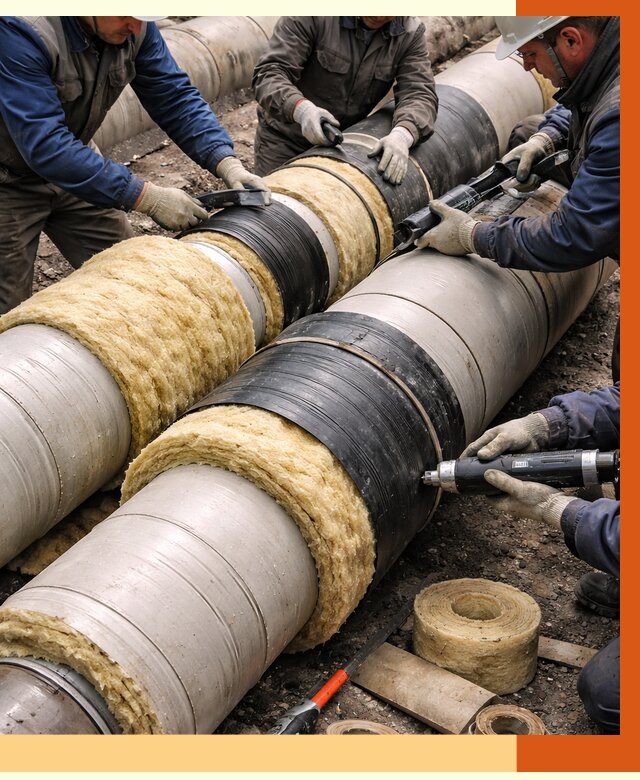 Утепление трубопровода в Кузнецке под ключ от 1928 руб. — надежно и выгодно | ТепломастерКнц