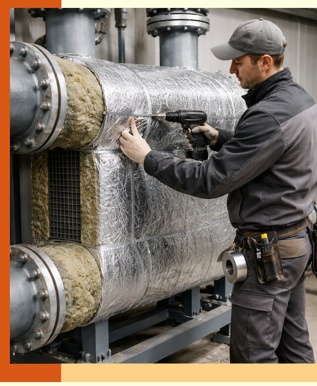 Утепление теплообменника в Кузнецке — профессиональная теплоизоляция оборудования