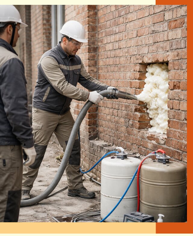 Заливка ППУ в пустоты кирпичной стены в Кузнецке от 2867 руб. | ТепломастерКнц