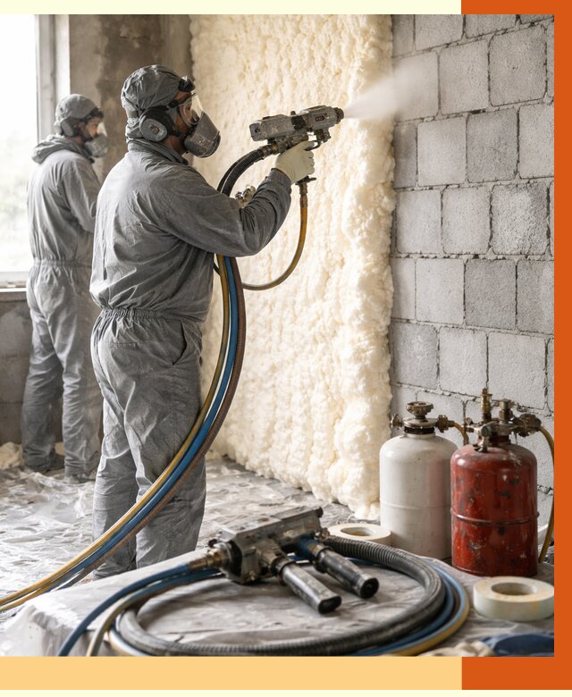 Утепление блочной стены ППУ в Кузнецке от 4430 руб./м² — ТепломастерКнц