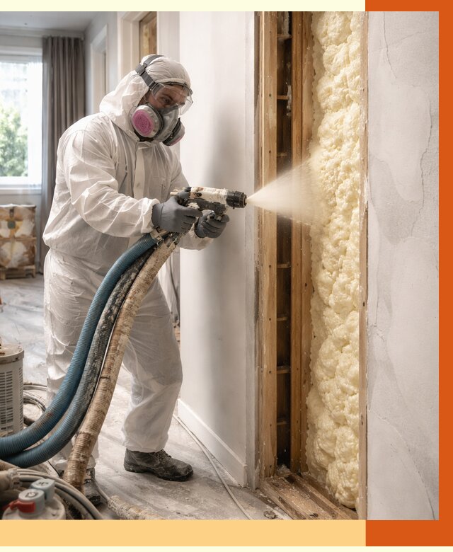 Межстеновое утепление ППУ в Кузнецке от 2867 руб/м2 — межстенное утепление под ключ | ТепломастерКнц