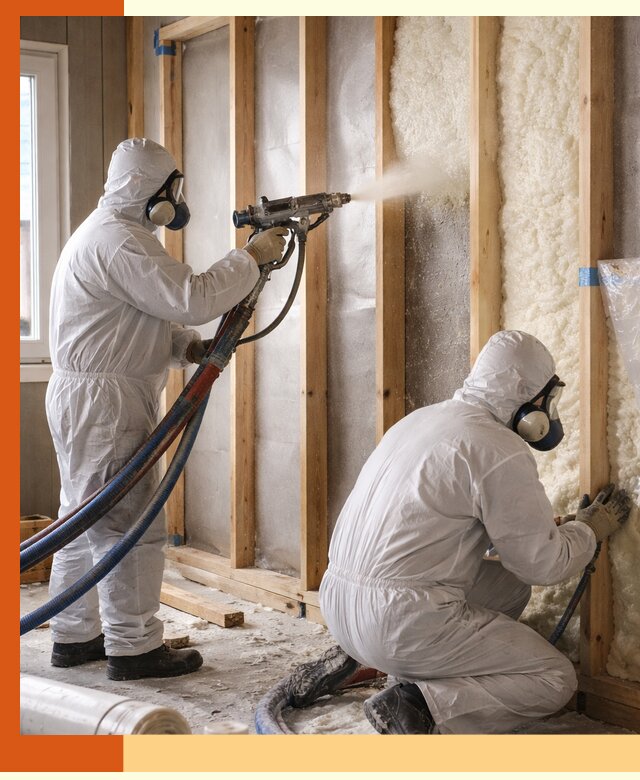 Утепление каркасной стены ППУ в Кузнецке для домов и коттеджей