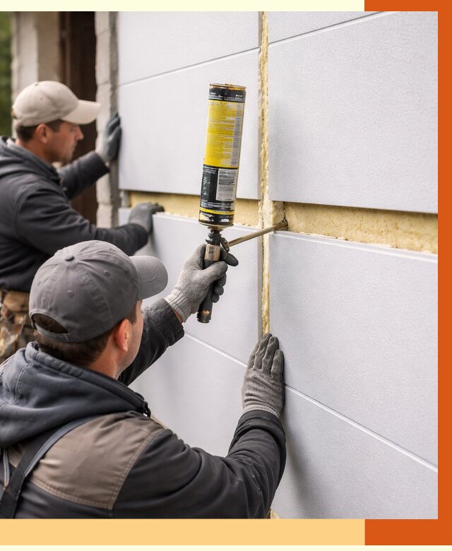 Утепление сэндвич панелей ППУ в Кузнецке от 4378 руб. за м2 | ТепломастерКнц