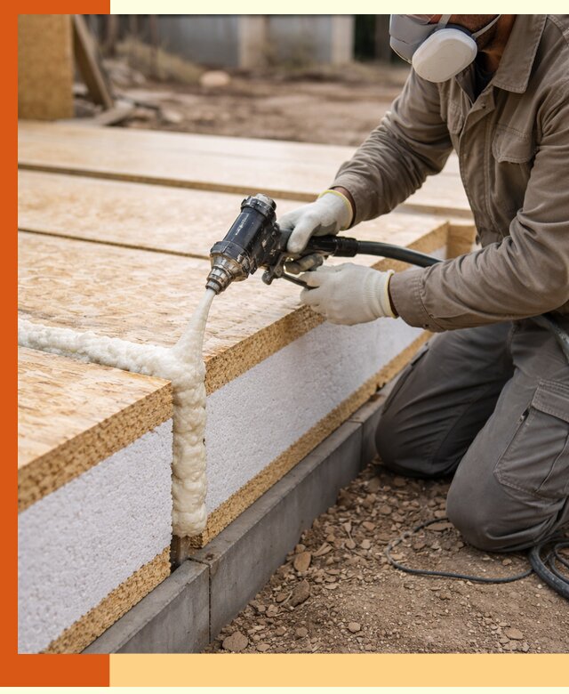 Утепление СИП-панелей пенополиуретаном (ППУ) в Кузнецке