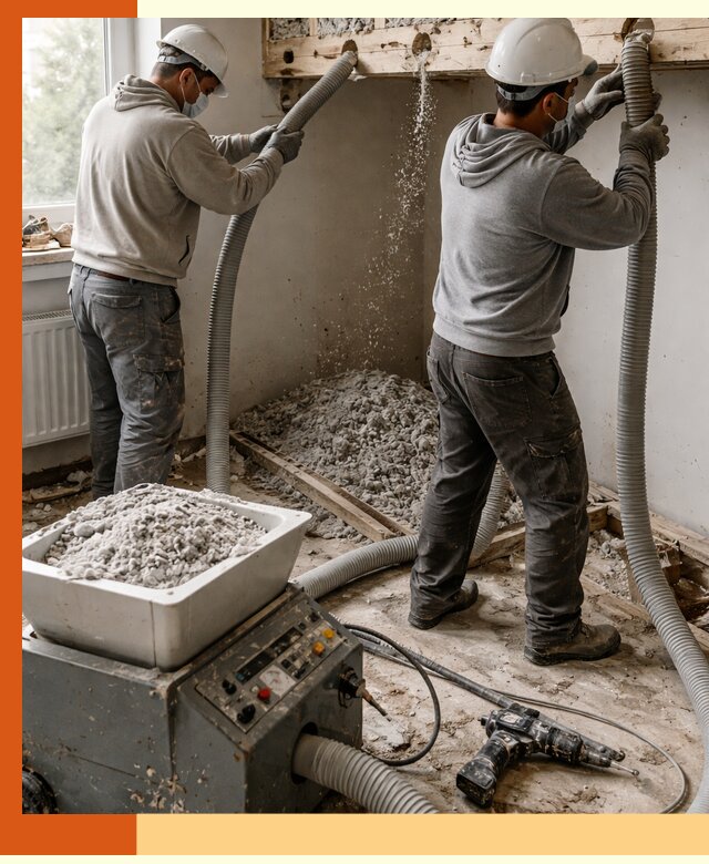 Заполнение пустот перекрытий пеной и наполнителями в Кузнецке