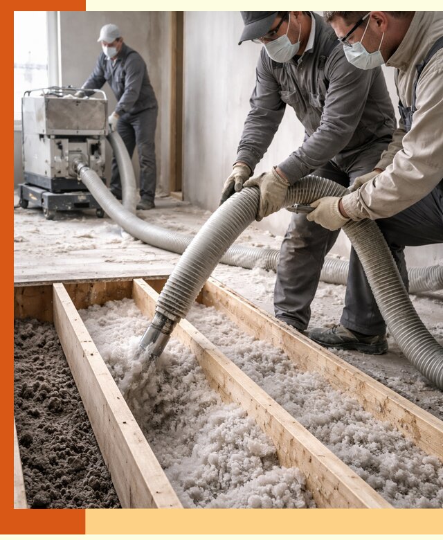 Заполнение полостей межэтажного перекрытия в Кузнецке эффективно и герметично