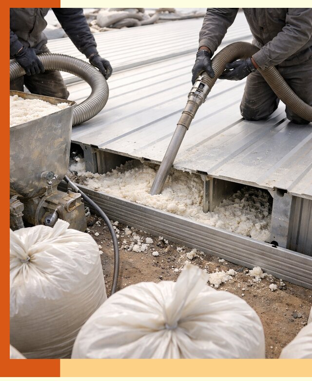 Заполнение пустот кровельных панелей пенными и мокрыми герметиками в Кузнецке