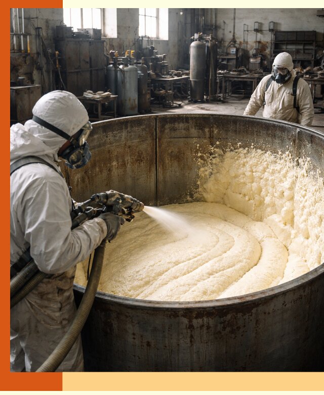 Заливка ппу в емкости с полной изоляцией и герметизацией в Кузнецке