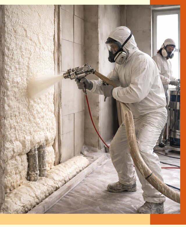 Напыление пенополиуретана в Кузнецке от 7818 руб./м2 — услуги и монтаж ППУ | ТепломастерКнц