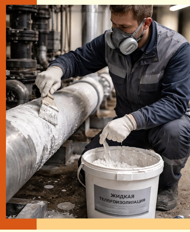 Утепление оборудования жидкой теплоизоляцией в Кузнецке