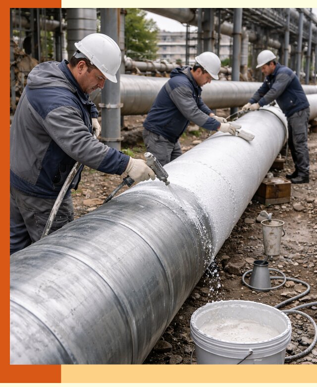 Утепление теплотрассы жидкой теплоизоляцией в Кузнецке