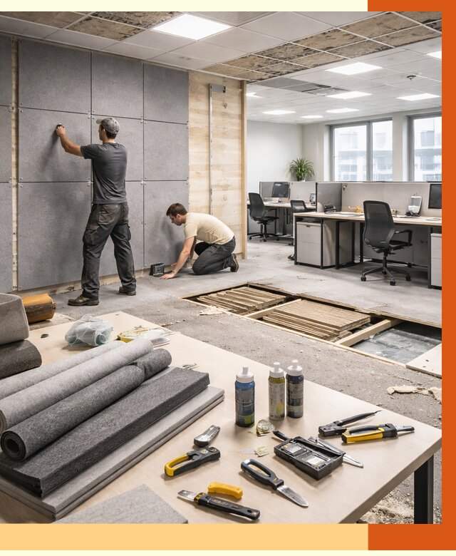 Профессиональная шумоизоляция офиса в Кузнецке от 7036 руб. за м2 | ТепломастерКнц