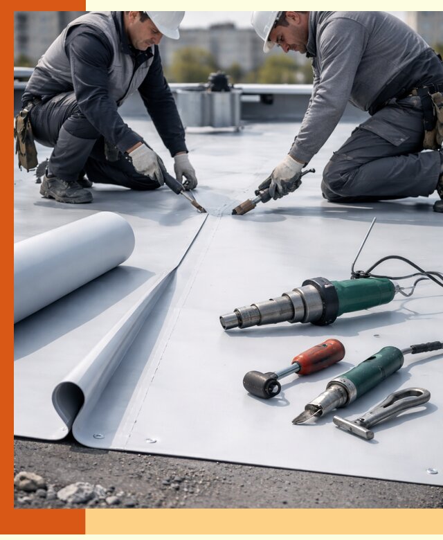 Гидроизоляция мембранной кровли в Кузнецке: монтаж и ремонт быстро