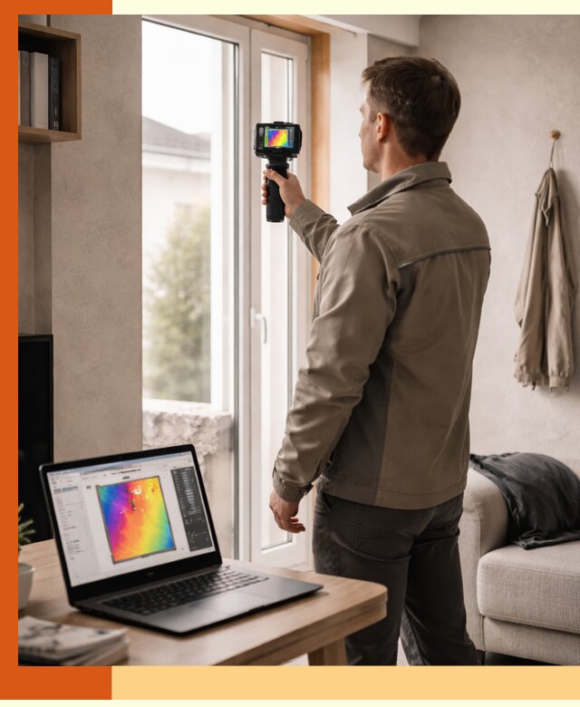 Тепловизионное обследование квартиры в Кузнецке для поиска утечек тепла