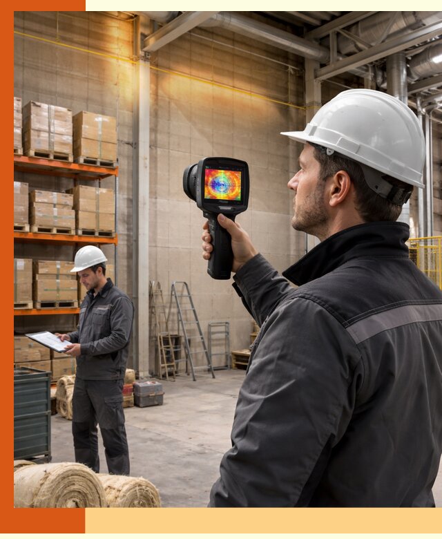 Тепловизионное обследование склада и выявление утечек в Кузнецке